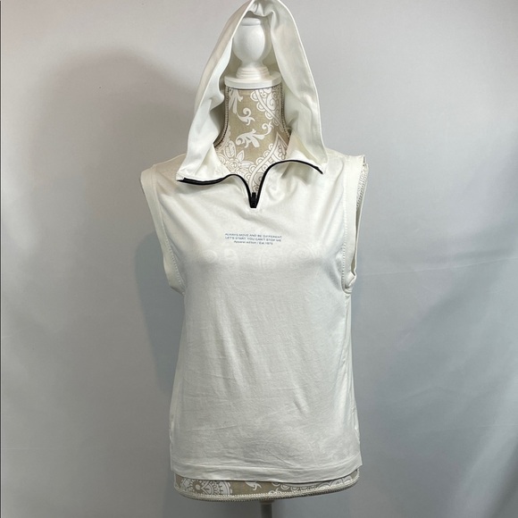 Zara Tops - Zara White Sleeveless Hoodie size 10 cream color